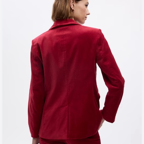 Gap Blazer in soft velour, dark red. Small , 2023 collection. - Picture 2 of 2